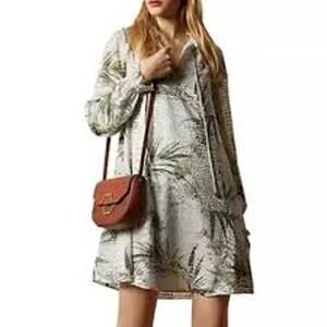 TED BAKER Glimmah Long Sleeve Dress Velvet Burnout Size 4 US 10 Medim M